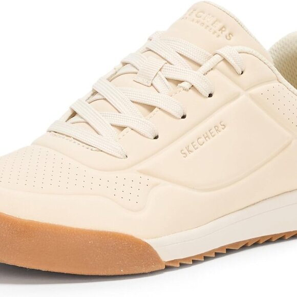 Shoes - Women's Lace-Up Sneakers Off-White 7.5 Memory Foam Cushioned Retro Style